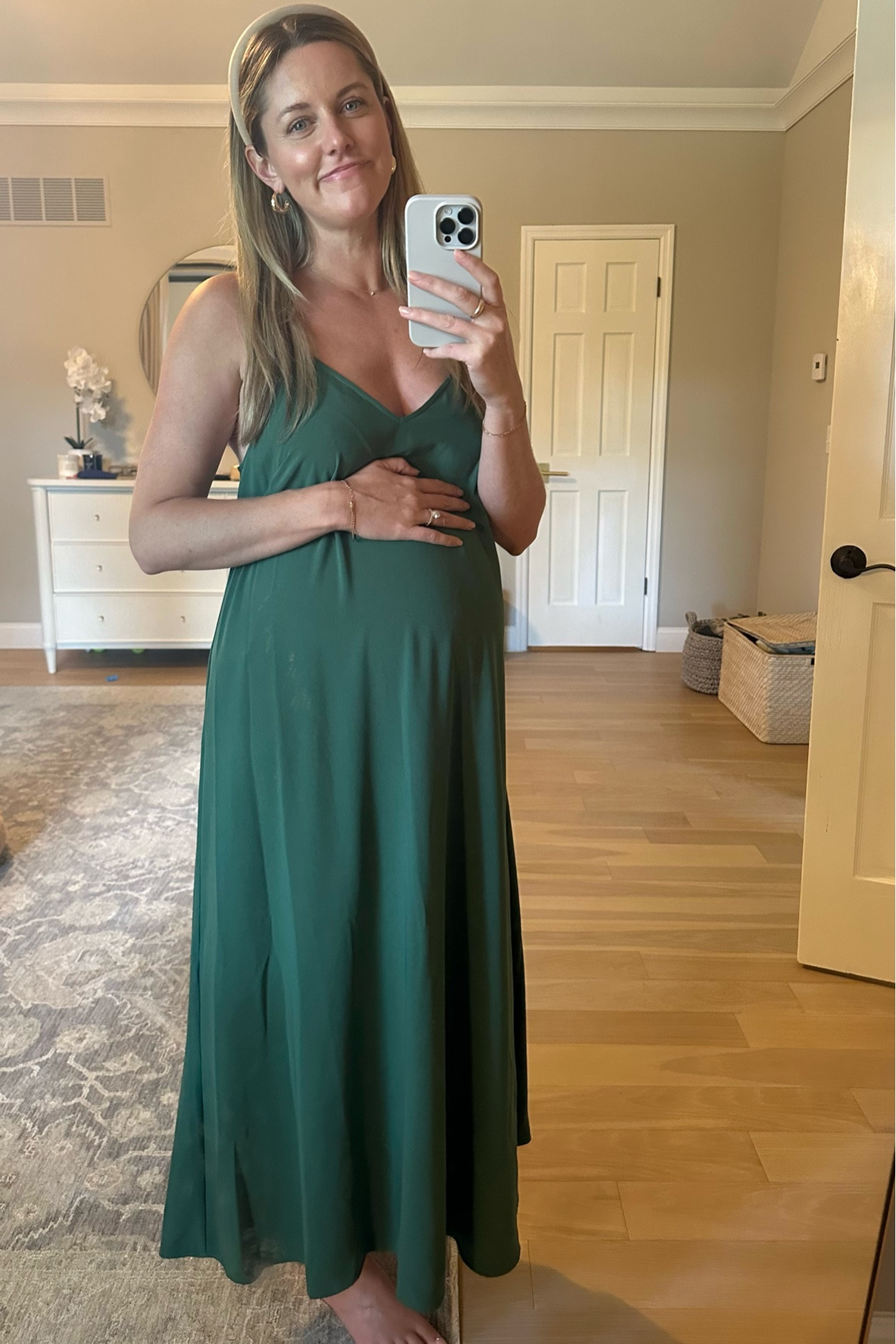 Maternity wedding guest dress! This is a great option in the heat because it’s flowy/airy and sleeveless. 28weeks pregnant here  

#LTKSeasonal #LTKBump