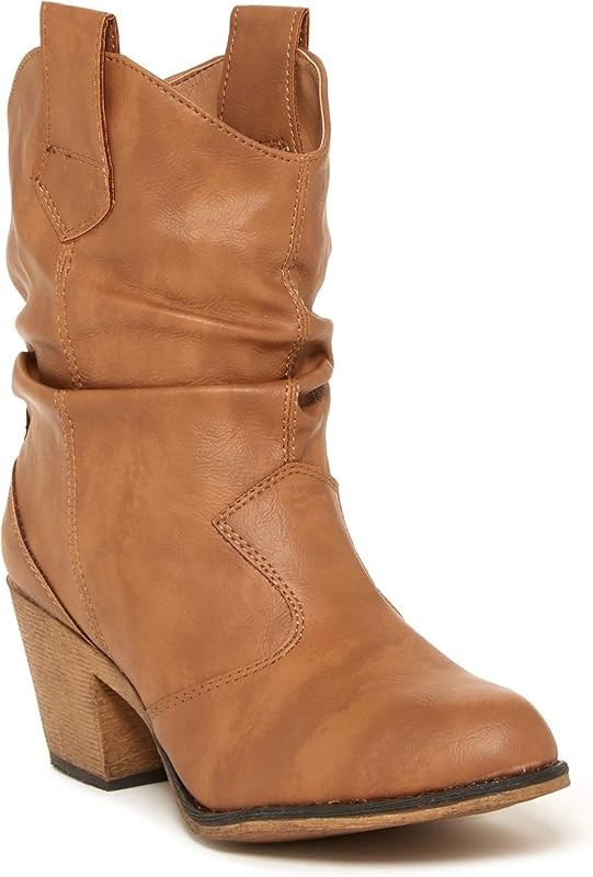 Charles Albert Women's Modern Western Cowboy Distressed Boot with Pull-Up Tabs | Amazon (US)