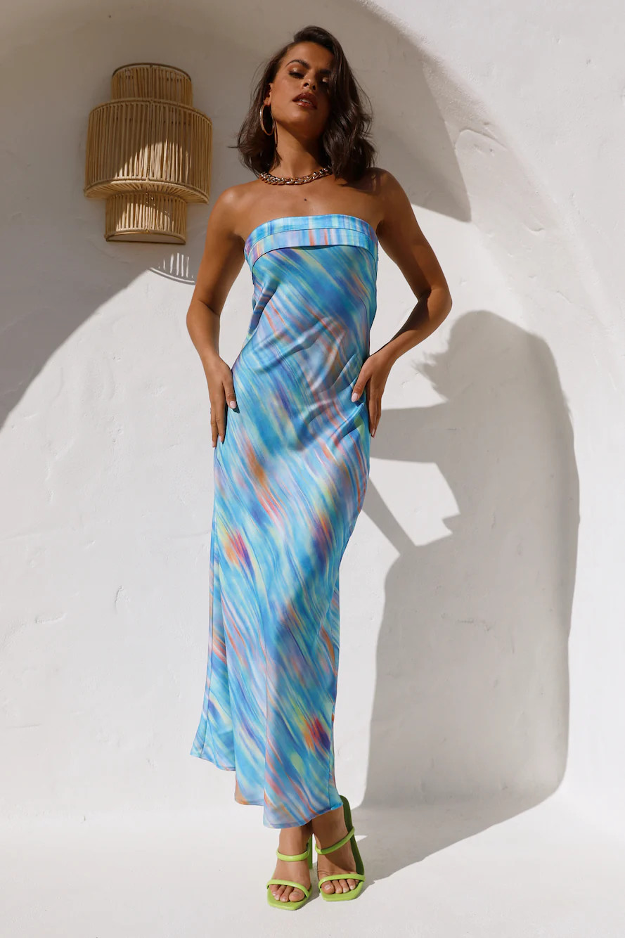 Flirting Game Maxi Dress Blue | Hello Molly (AU)