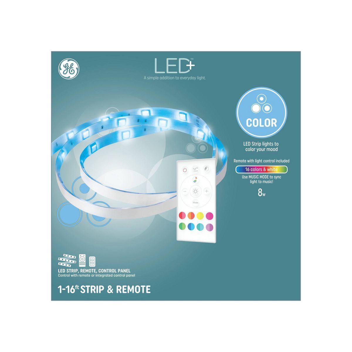 GE 16ft Remote and Control Panel Included LED+ Color Changing Light Strip | Target