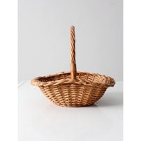 Vintage Wicker Basket With Handle | Etsy (US)