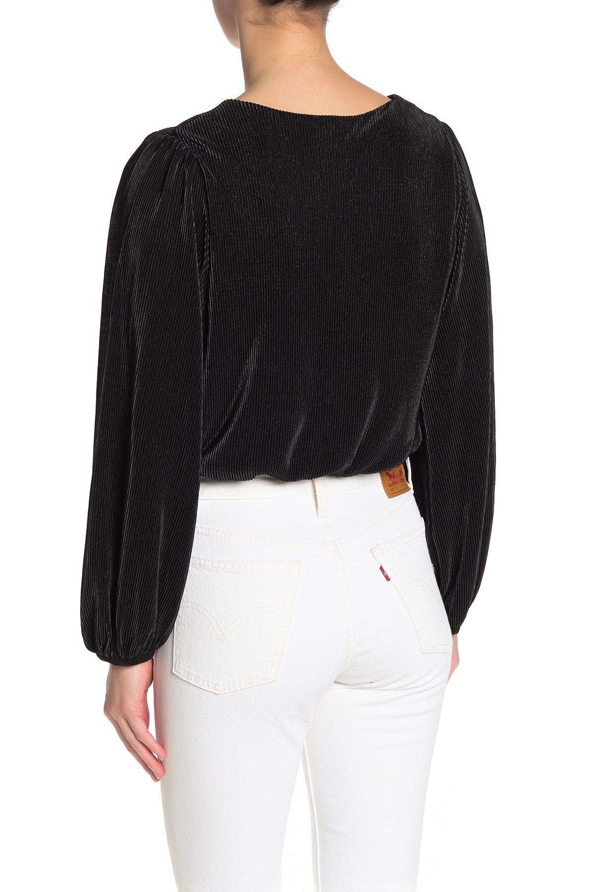 ASTR the Label | Plisse Long Sleeve Surplice Wrap Top | Nordstrom Rack | Nordstrom Rack