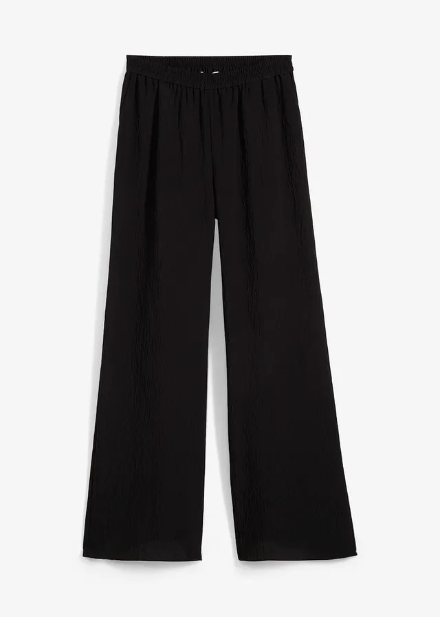 Broek van gestructureerde viscosemix zwart | Bonprix NL (Influencer)