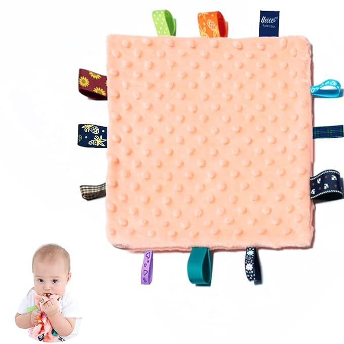 Baby Security Blanket - Appease Blanket with Tags, Soft Touch Plush Blanket, Square Sensory Blank... | Amazon (US)