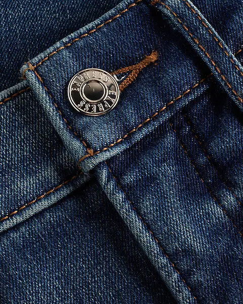 Mid Rise Dark Wash Ripped Skinny Jeans | Express