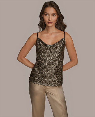 Women's Metallic Sequin Camisole Top | Macy's