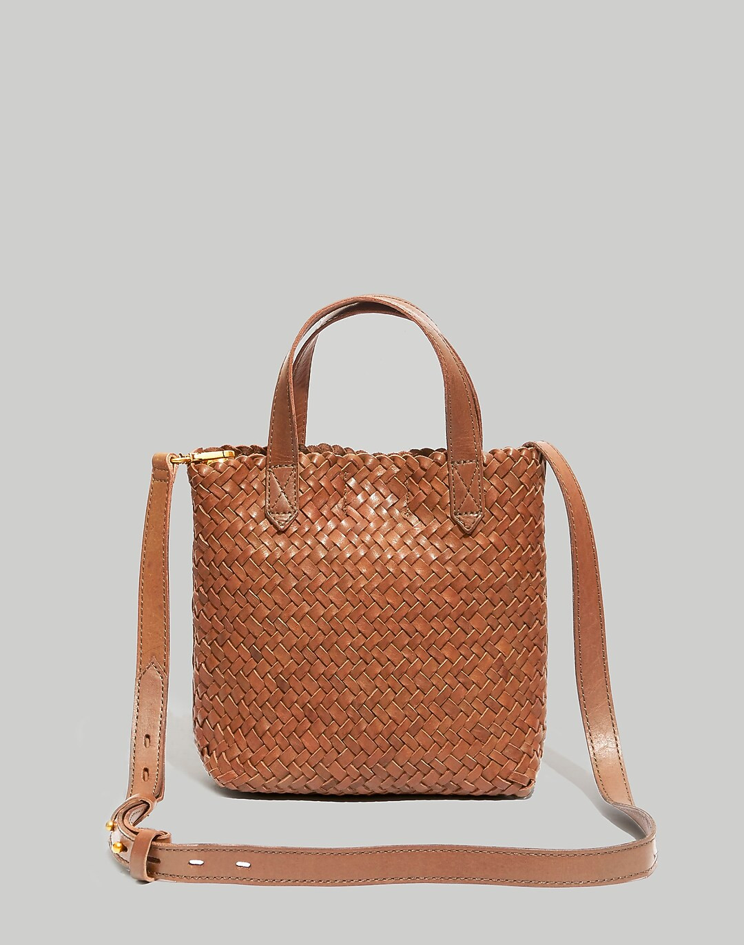 The Medium Transport Tote: Woven Leather Edition | Madewell