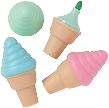 Fun Express Ice Cream-Shaped Highlighters - Stationery - 12 Pieces | Amazon (US)