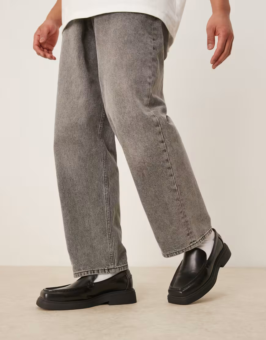 ASOS DESIGN loafers with square toe in black | ASOS (Global)