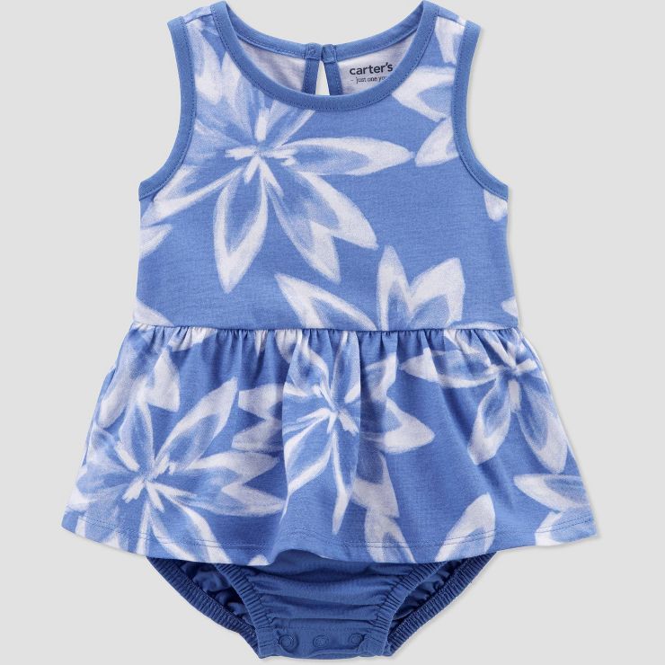 Carter's Just One You®️ Baby Girls' Floral Romper - Blue | Target