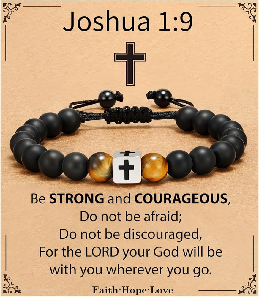 Cross Bracelet Adjustale Beads Christian Bracelet for Son Grandson Nephew Brother Birthday Easter... | Amazon (US)