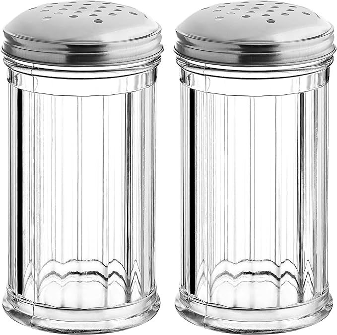 12-ounce Plastic Parmesan Cheese Shaker/Red Pepper Shaker with medium Holes Stainless Steel Lid, ... | Amazon (US)