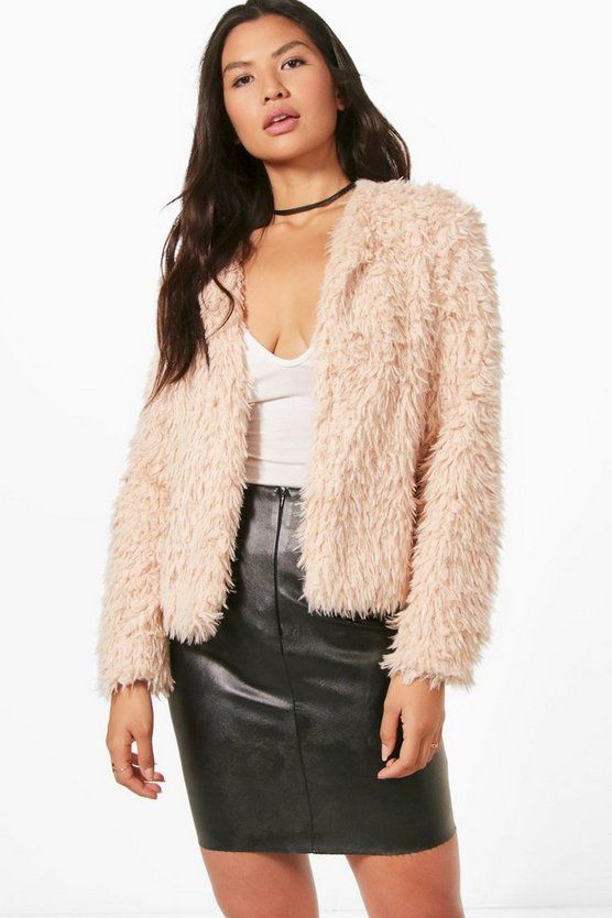 Hannah Cropped Shaggy Faux Fur Coat | Boohoo.com (UK & IE)