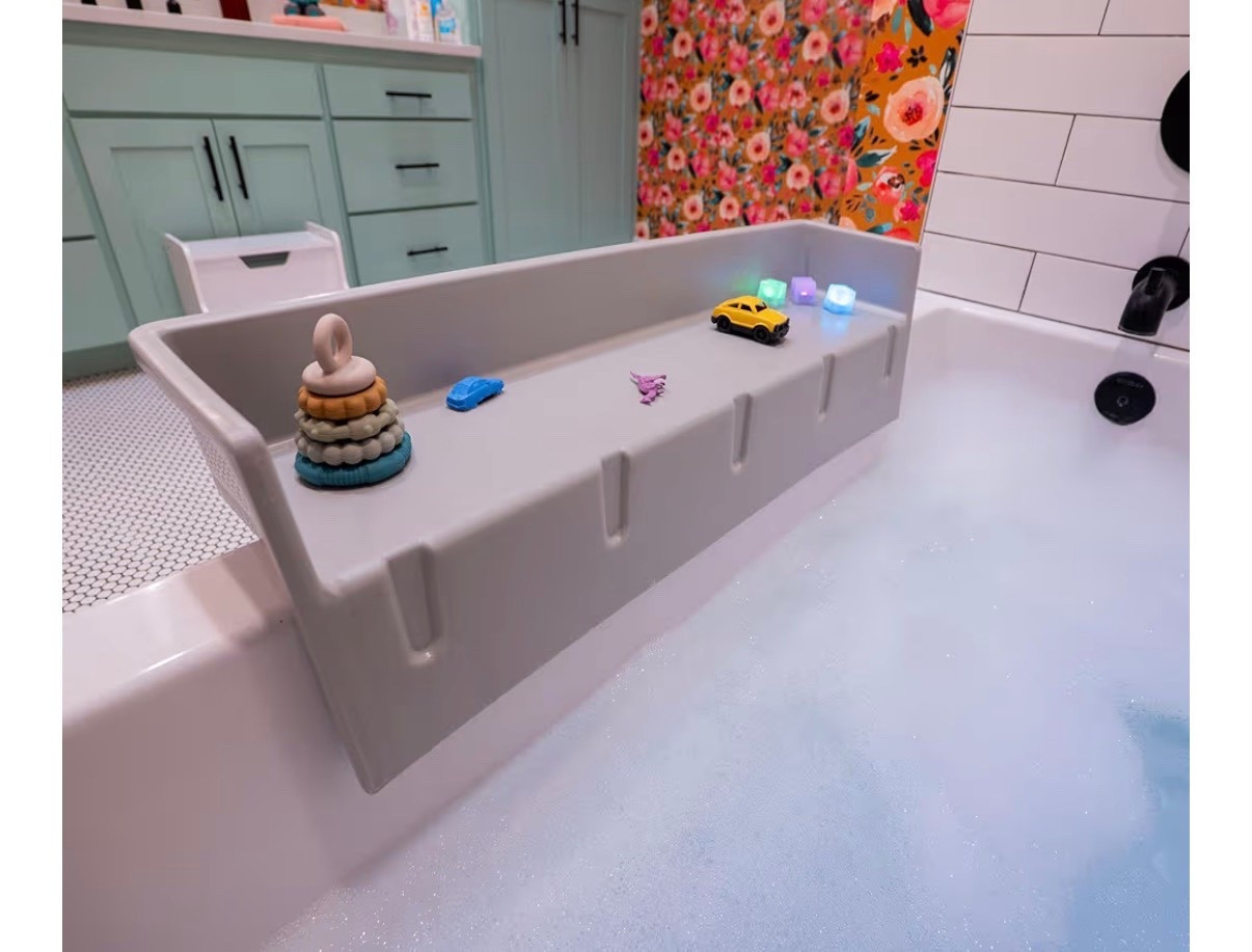Tub Topper® Bathtub Splash Guard & Bath Shelf for Kids – Toddler Bath Tray, Bath Toys Storage & Ledge Organizer – Splash Guard for Bathtub with Suction Cups – Kids Bathroom Accessories (Gray)

Bath time for kids 
Prime day 2026

#LTKmomlife #LTKBaby #LTKKids