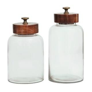 Clear Glass Canisters with Brown Removable Lids Set By Ivory And Iris | Michaels® | Michaels Stores