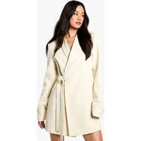 Womens Tall Tie Side Blazer Dress - Beige - 10 | boohoo (US & Canada)