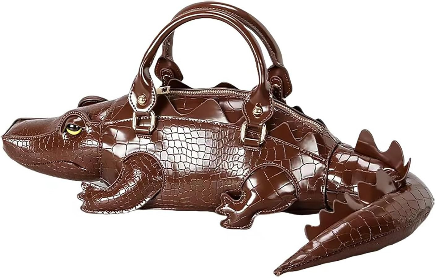 Women PU Leather Crocodile Shaped Crossbody Shoulder Bag Handbag Purse | Amazon (US)