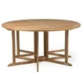 Ash & Ember Luna Grade A Teak 59" Round Dining Table, Drop Leaf Design, Indoor Outdoor Patio or P... | Walmart (US)