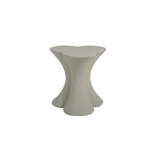 Carlin Textured Misty White End Table | Bellacor