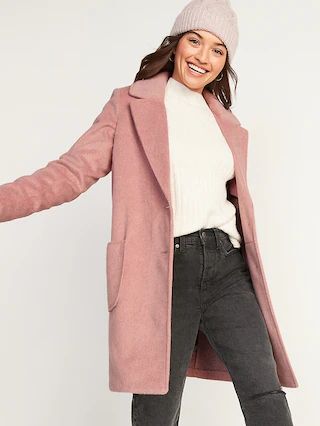 Oversized Soft-Brushed Overcoat for Women | Old Navy (US)