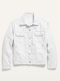 Relaxed Classic White Non-Stretch Jean Jacket for Women | Old Navy (US)