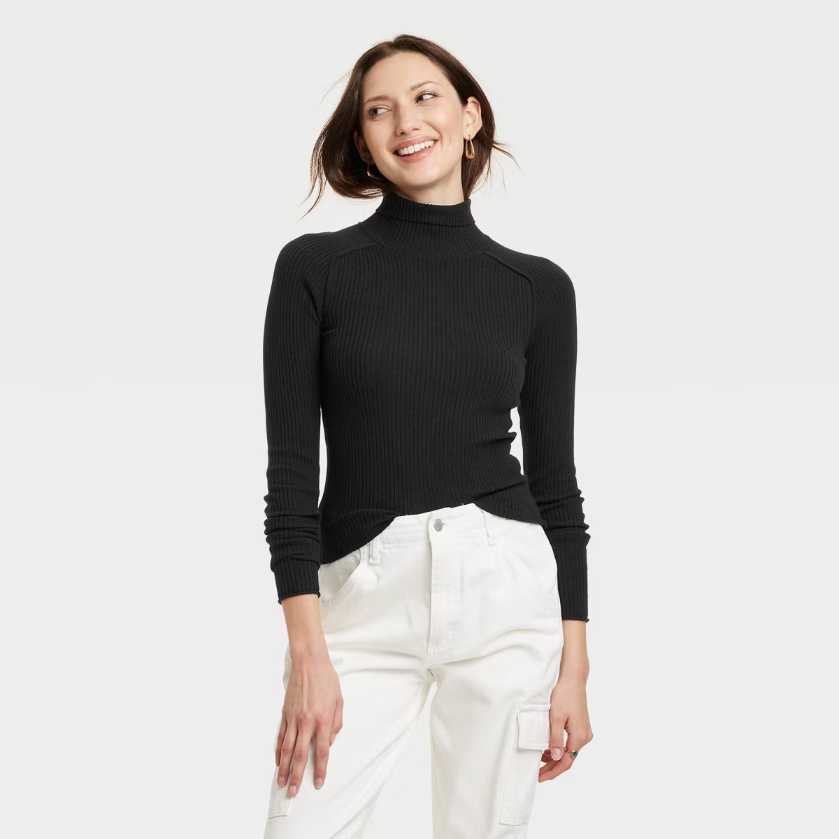 Women's Shrunken Rib Turtleneck Pullover Sweater - Universal Thread™ | Target