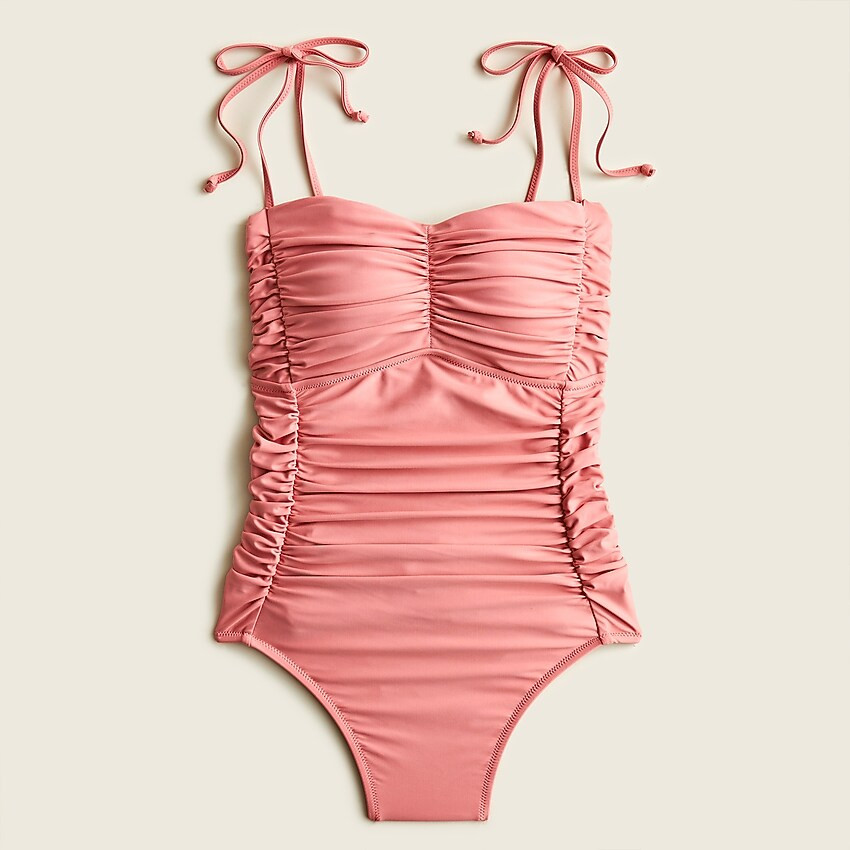J.Crew: Ruched Shoulder-tie One-piece For Women | J. Crew US