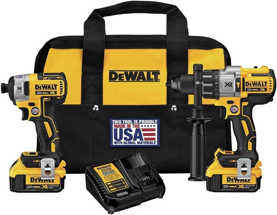 DEWALT 20V MAX Hammer Drill and Impact Driver, Cordless Power Tool Combo Kit with 2 Batteries and... | Amazon (US)