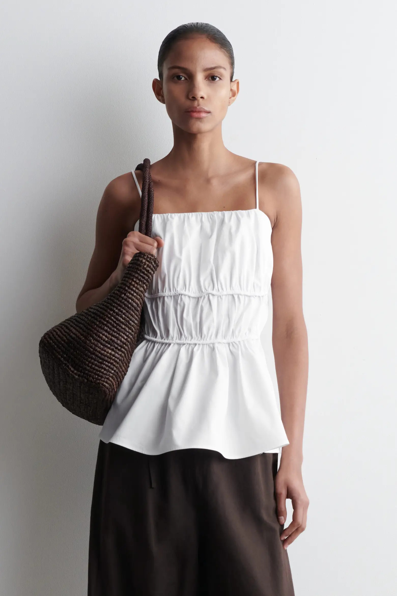 Gathered Cotton Peplum Top (Women) | Nordstrom | Nordstrom