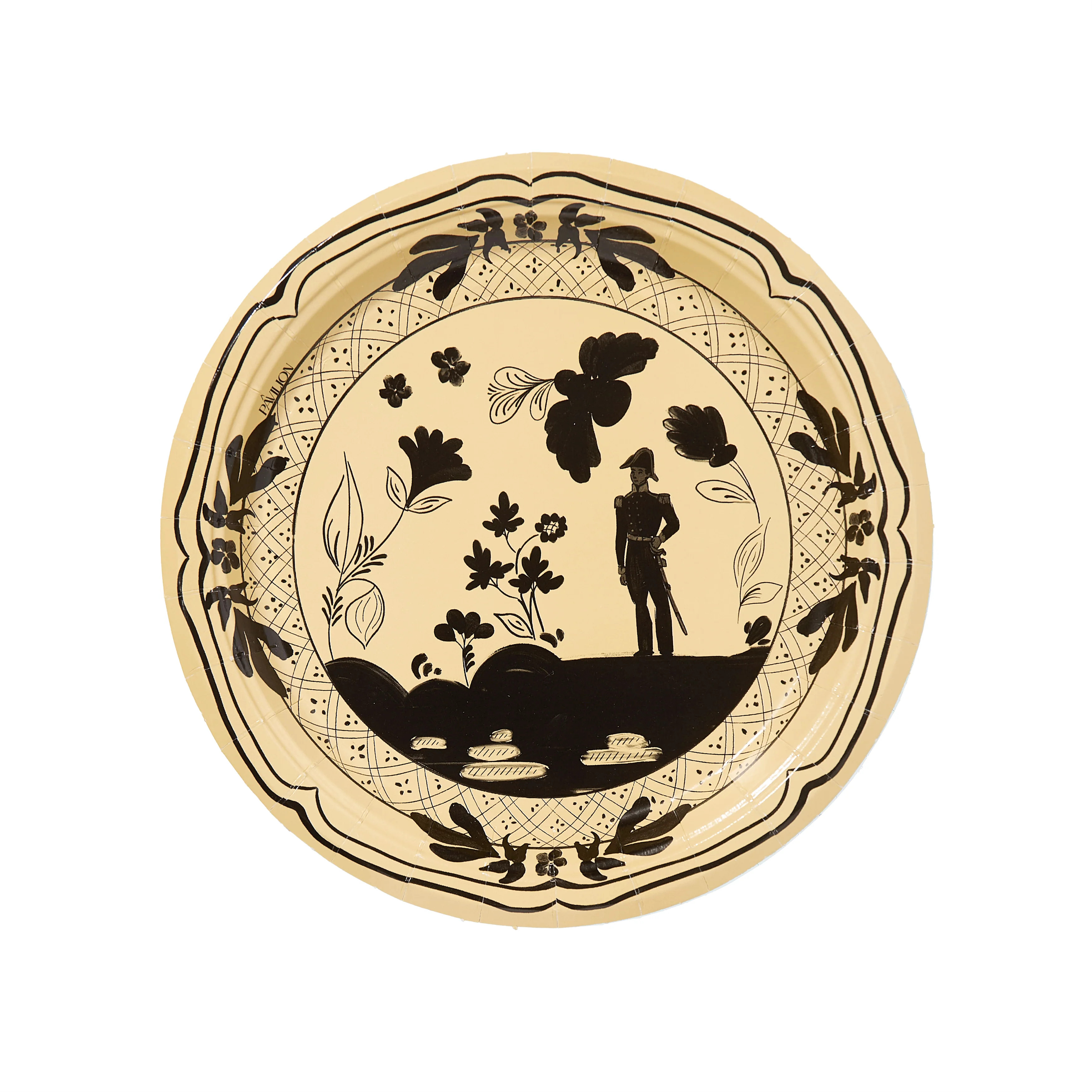 Margretta's Nashville Gentleman Golden Dessert Paper Plates - 8 Pack | Pavilion Paper