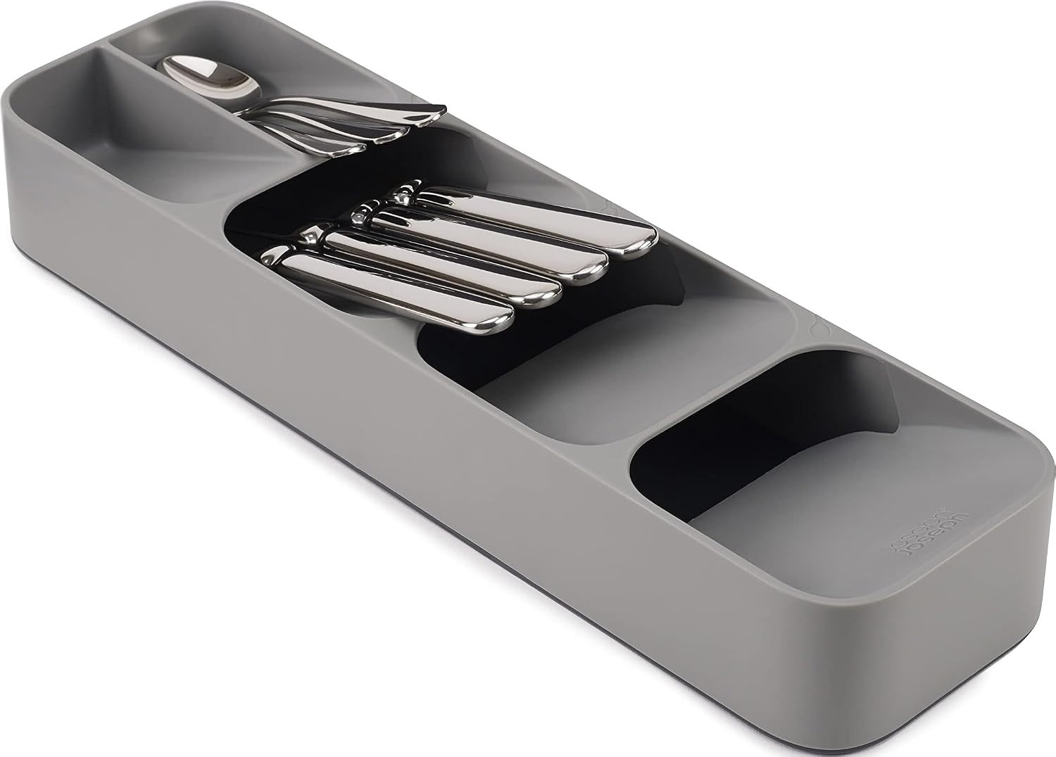 Joseph Joseph DrawerStore Compact Utensil Organizer For Kitchen Drawer Silverware, Flatware Tray, Small, Grey | Amazon (US)