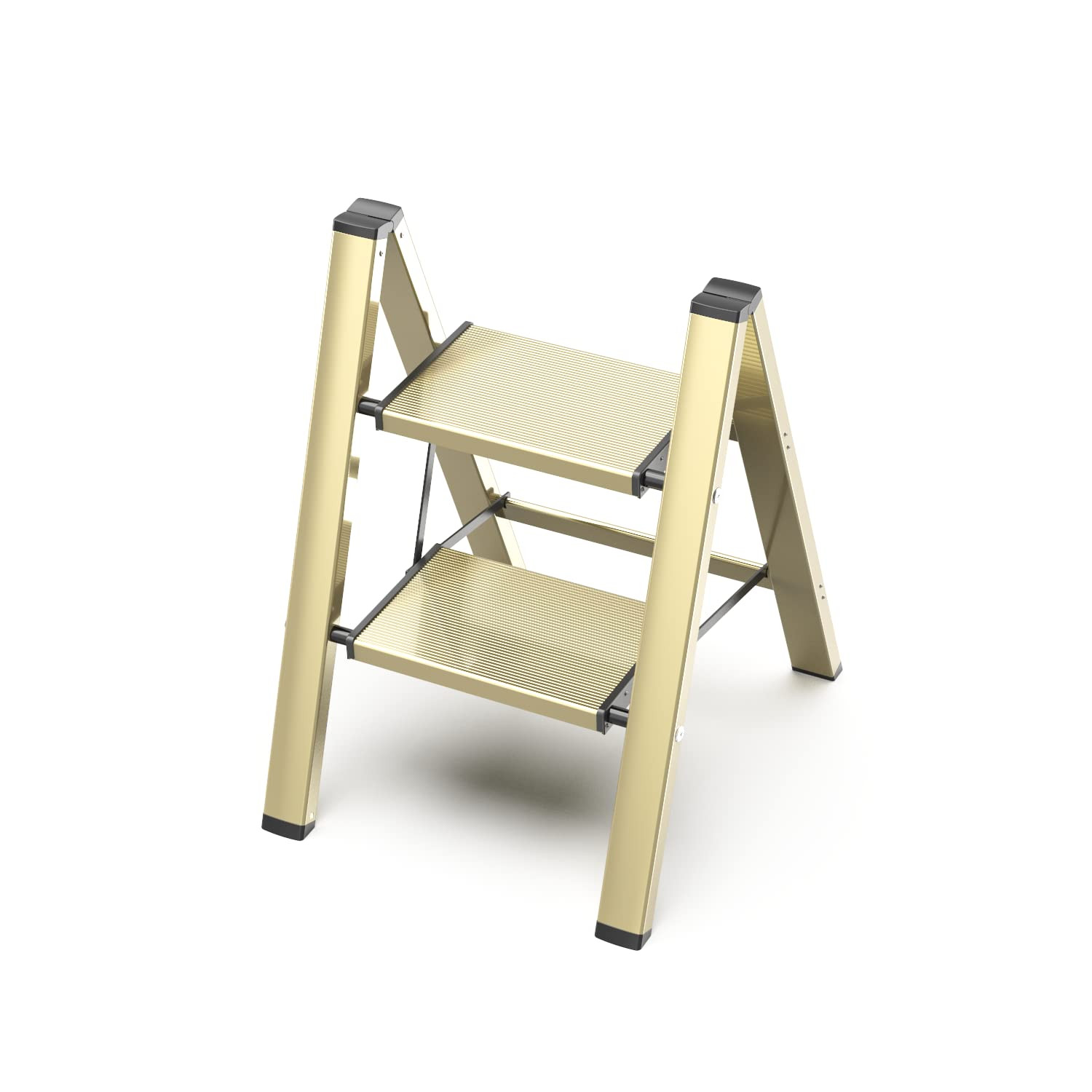 GameGem 2 Step Ladder, Aluminum Folding Step Stool with Anti-Slip Sturdy and Wide Pedal, Lightwei... | Amazon (US)