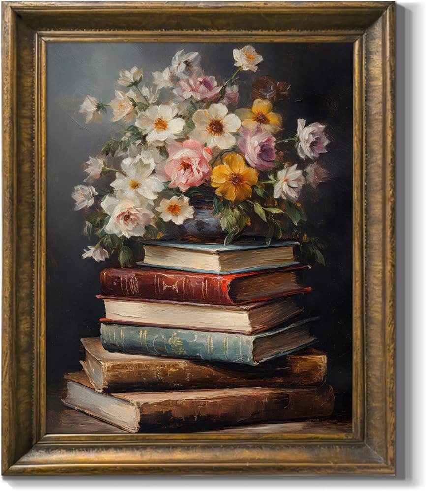 Arte de Lienzo para Pared Moody Flower Books Póster Floral Vintage Impresión Arte de la Natural... | Amazon (US)