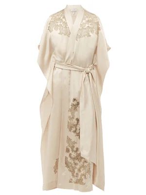 Lace-trimmed silk-satin robe | Matches (US)