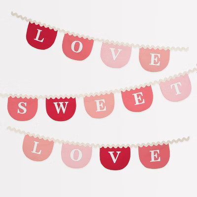 Meri Meri Valentine's Fabric Garland (12.25' with excess cord - Pack of 1) | Target