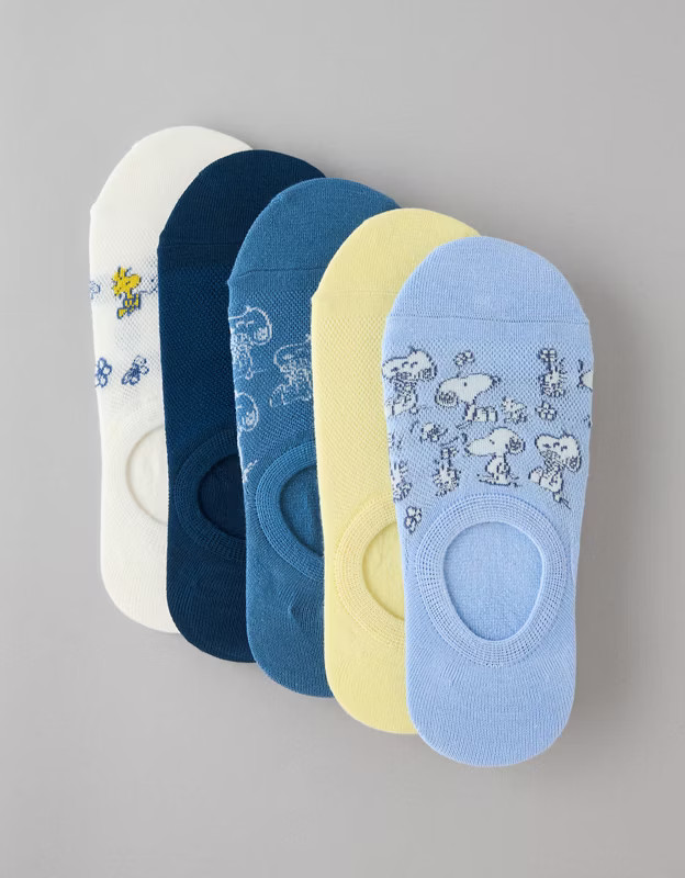 AE Peanuts No-Show Socks 5-Pack | American Eagle Outfitters (US & CA)