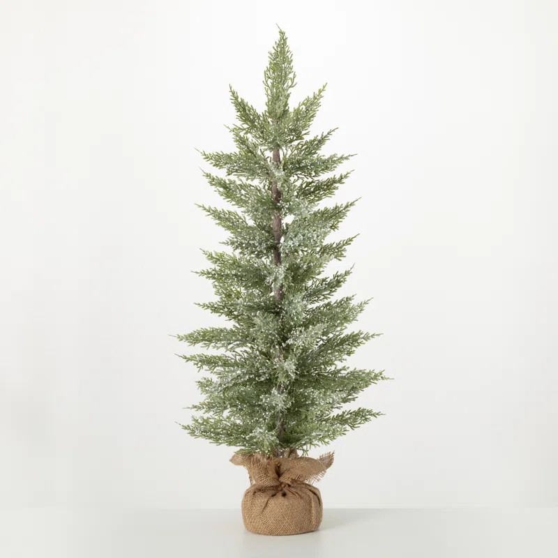 Shockley Faux Pine Tree in Rattan Pot | Wayfair North America