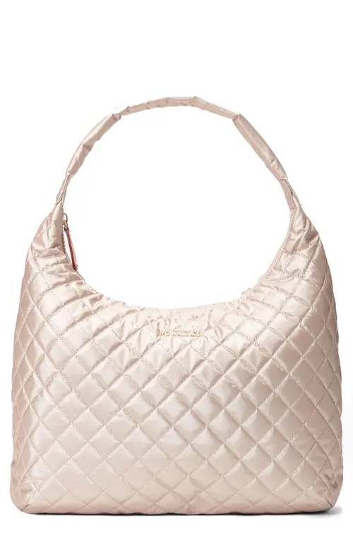 MZ Wallace Large Metro Shoulder Bag in Pale Rose Gold Metallic at Nordstrom | Nordstrom