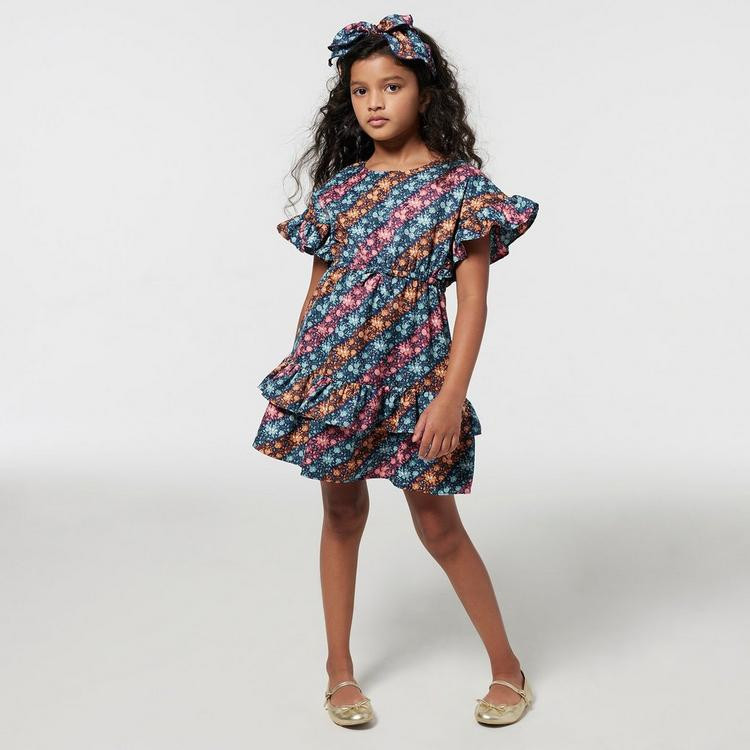 Diagonal Floral Stripe Ruffle Dress | Janie and Jack