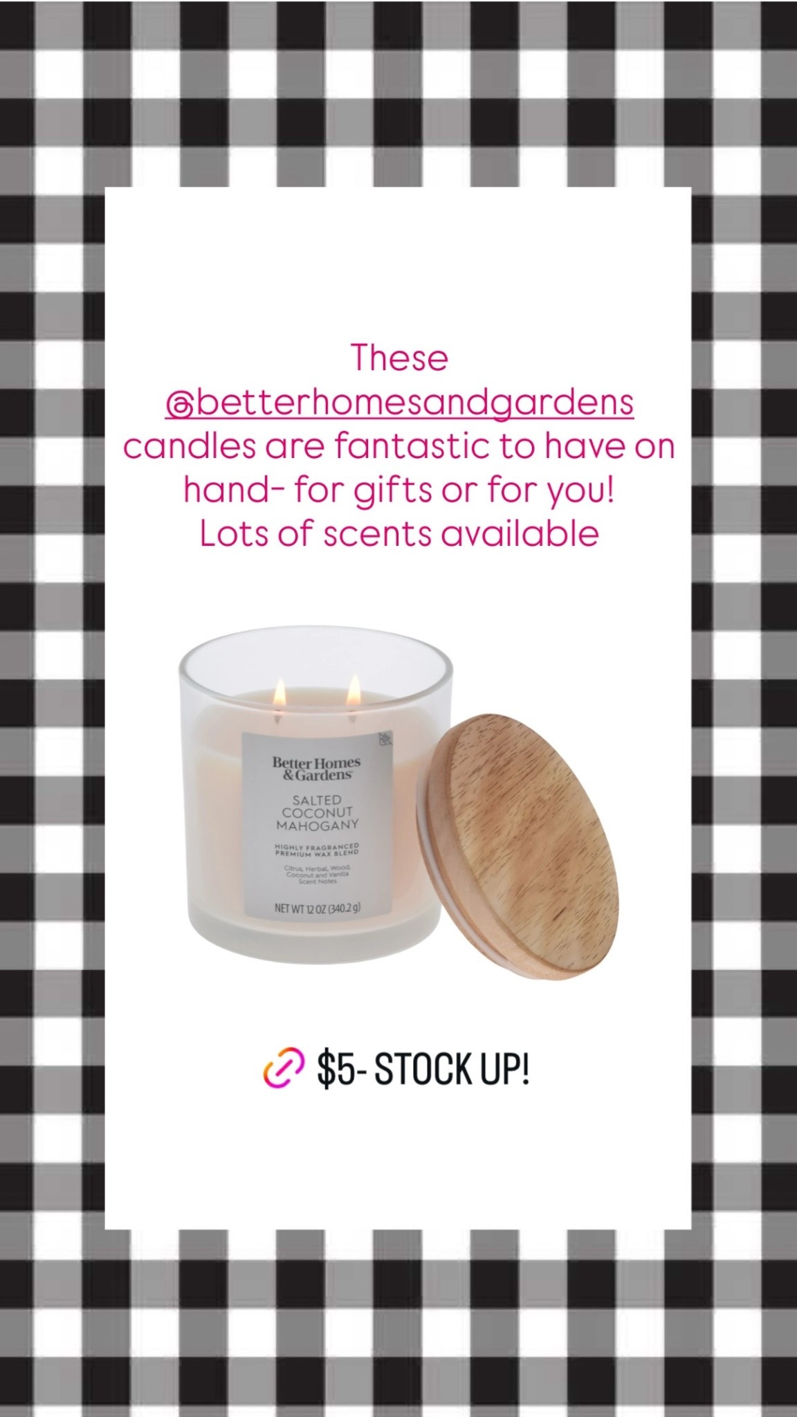 These @betterhomesandgardens candles are fantastic to have on hand- for gifts or for you! 
Lots of scents available