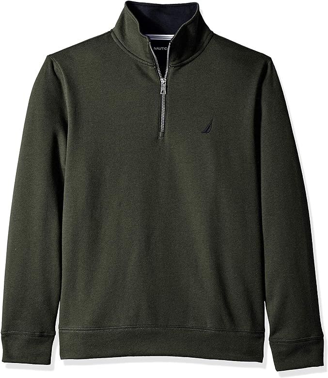 Nautica Men's Solid 1/4 Zip Fleece Sweatshirt | Amazon (US)