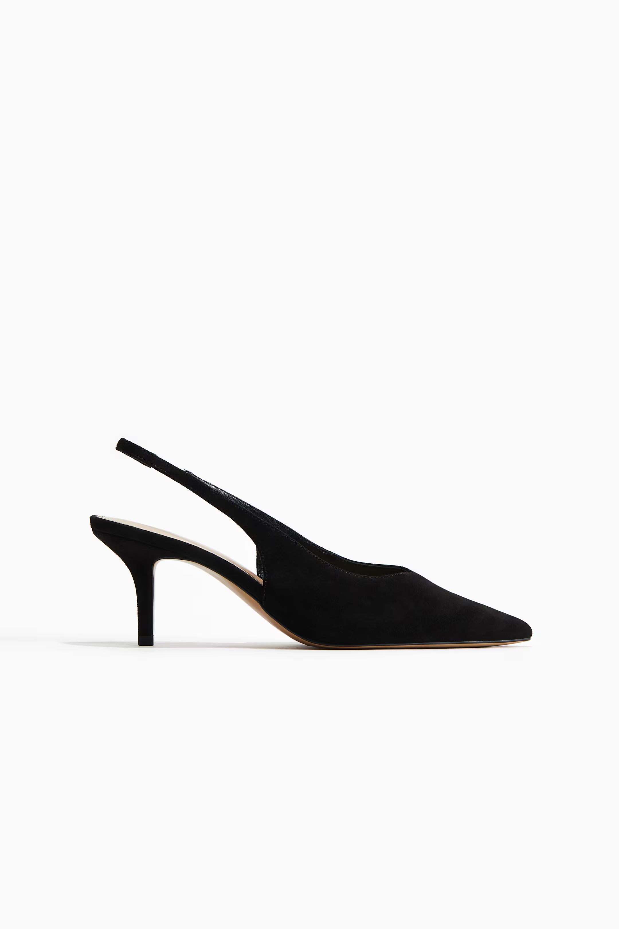 Slingpumps aus Veloursleder - Hoher Absatz - Schwarz - Ladies | H&M AT | H&M (DE, AT, CH, NL, FI)