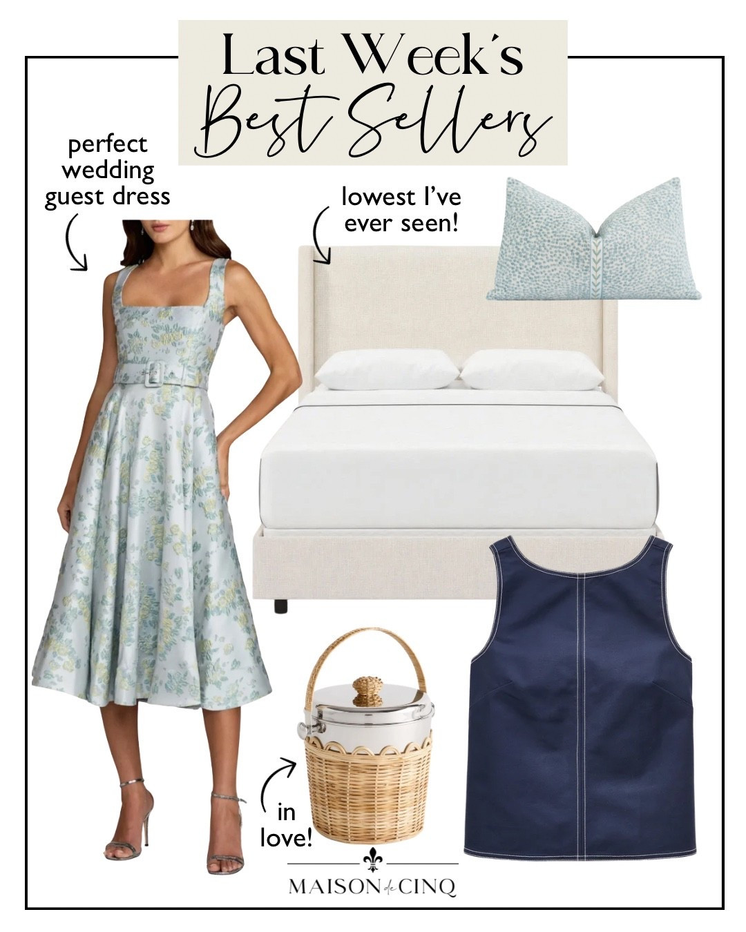 Last week’s best sellers include the prettiest wedding guest dress, an adorable summer top, my bed that is on MAJOR sale, and more!

Home decor, summer decor, summer fashion, spring fashion, spring dress, throw pillow

#LTKSeasonal #LTKHome #LTKSaleAlert