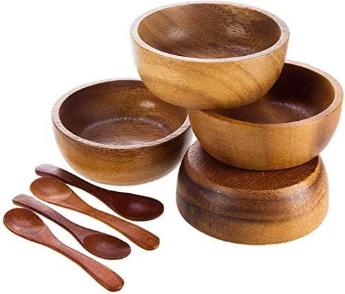 BestySuperStore Acacia Wood Bowl in small size for Condiments, Dip Sauce, Ketchup, Jam, Prep, Oli... | Amazon (US)