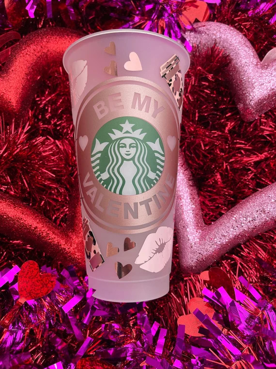 Starbucks Valentine Cup  Starbucks Valentines Cold Cup  | Etsy | Etsy (US)