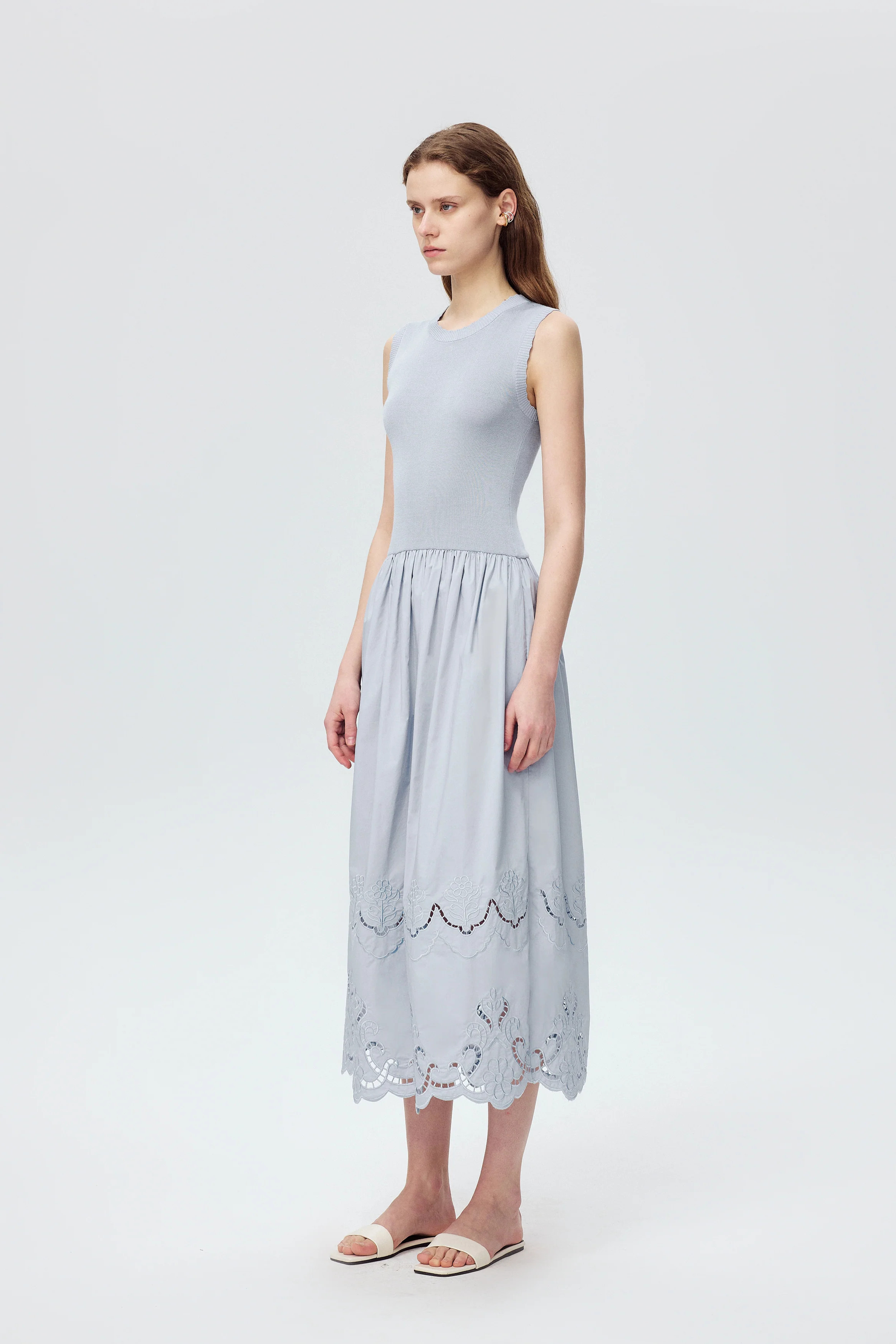 Amy Lace-Trimmed Dress in Mulberry Silk Blend | Fabrique