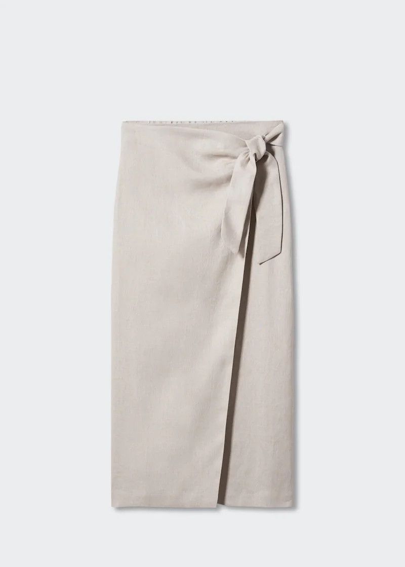 Linen-blend wrap skirt | MANGO (UK)