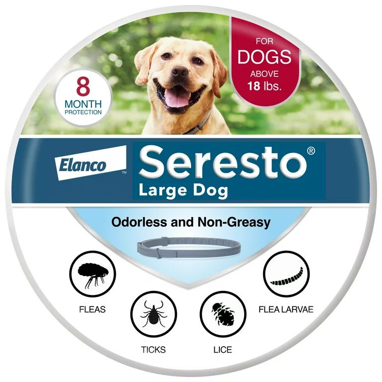 Seresto Large Dog Vet-Recommended 8-Month Flea & Tick Prevention Collar, 18+ lbs | Walmart (US)