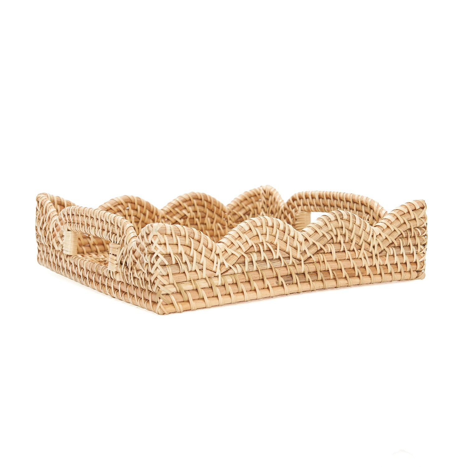 Mariposa Scallop Rattan Tray | Wolf & Badger (US)