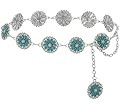 Navoky Turquoise Chain Belts Concho Belt Silver Metal Western Waist Chain Retro Boho Cowgirl Outf... | Amazon (US)